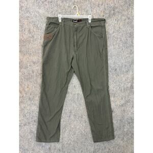 Wrangler Pants Men 42 Green Workwear Ripstop Cargo Cotton Riggs 42x34